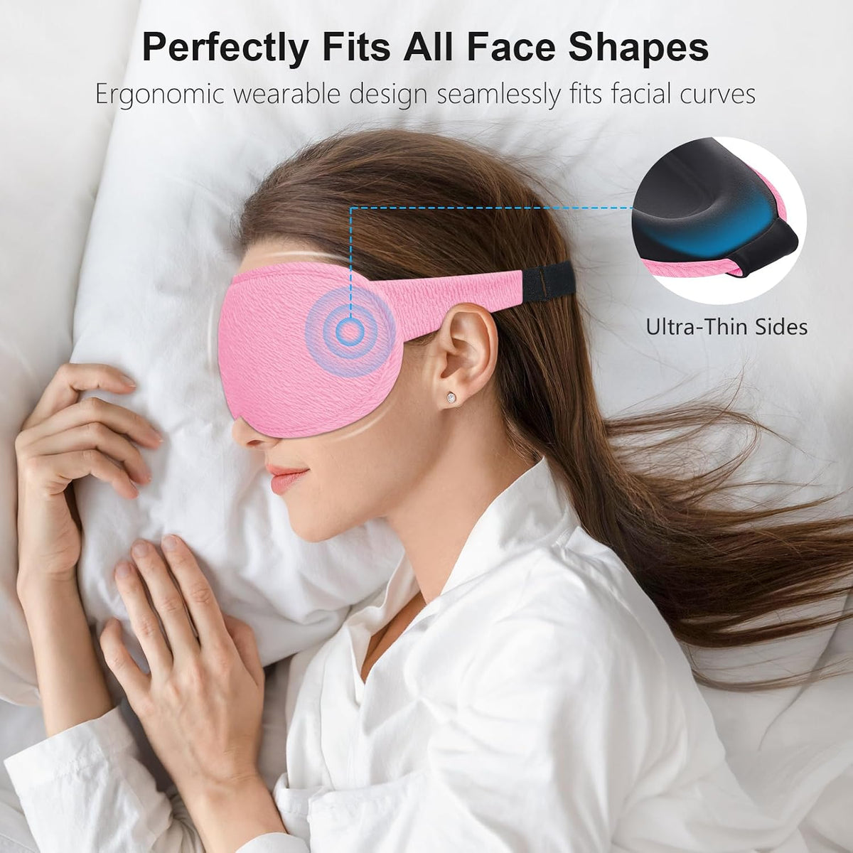 Gritin 100% Blackout Sleep Eye Mask for Women Men, Zero Pressure Sleep Mask