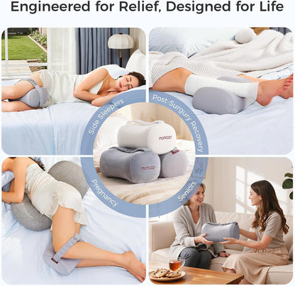 Momcozy Knee Pillow for Side Sleepers, Soft Memory Foam & Pinch-Free Design