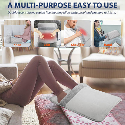 Electric Foot Warmer with LCD Display, Double Sided Foot Heating Pad