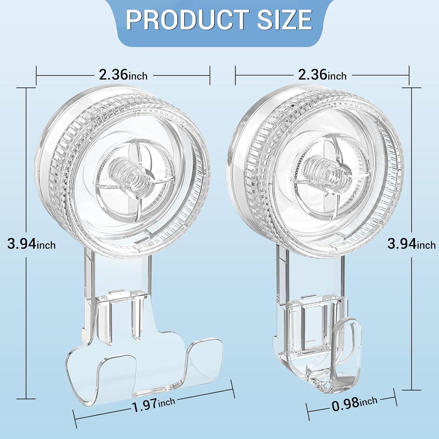 LUXEAR Suction Hooks, 2 Pack Razor Hooks Removable & Reusable | Shower Hook Damage-Free Powerful Suction Hanger for Towel Bathrobe Loofah Bathroom Kitchen Storage Hooks Weather Hanger