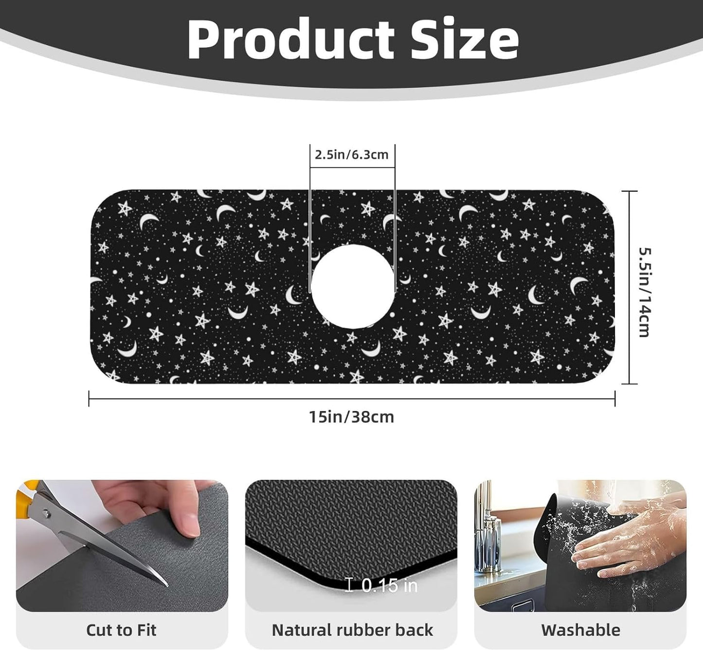 Abstract Flower Blooming Floral Watercolor Kitchen Sink Splash Guard Faucet Mat Super Absorbent Fast Drying Mat Sink Gadgets-Fast Drying Pad Sink Mat For Kitchen Bathroom (15" X 5.5" )