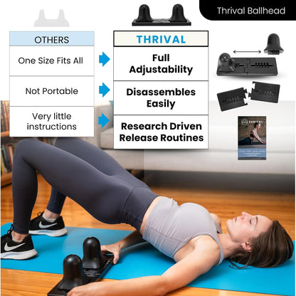 Arch Back Stretcher, Psoas Muscle Release Tool, Carbon Black | Fully Adjustable, Thrival App Compatible, Trigger Point Relief