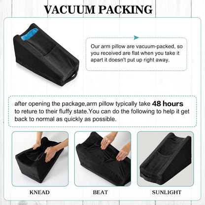 Buryeah Dark Gray Arm Elevation Pillow 2 Pocket, Plush Material