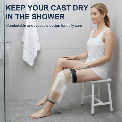 Adult Waterproof Foot Cast Cover, Reusable Watertight Ankle Cast Protector | Durable & Watertight Shower Boot, Reusable Shower Bag for Leg, Soft Comfortable Shower Bag for Post-Surgery Foot Ankle Injury