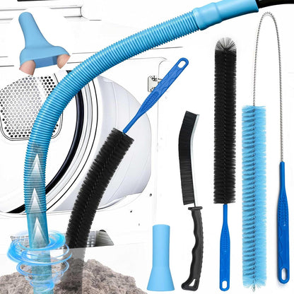 Dryer Vent Cleaner Kit with Dryer Vacuum Hose Attachment | 4-in-1 Multi-Lint Remover Brush, Suitable for Most Vacuum Cleaners, for Efficient, Safe, and Thorough Dryer Lint Cleaner Tool