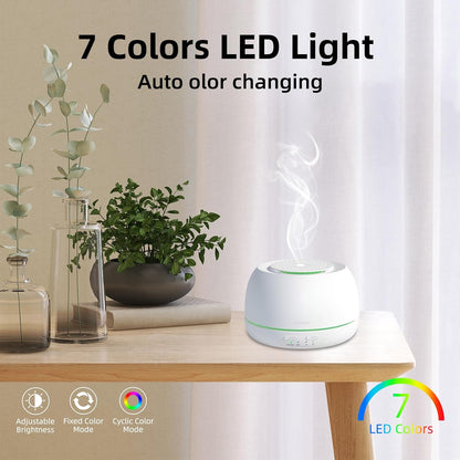 SEEDSEEL 300ML Essential Oil Diffuser,Ultrasonic Aromatherapy Diffuser, 7-Color Gradient Lights, Remote Control, 8 Hours Run Time, Suitable for Home,Office