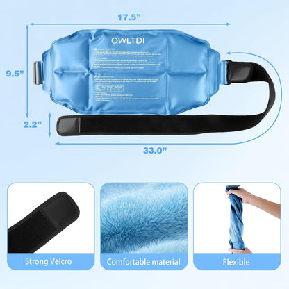 Ice Packs Soft Flexible Gel Pack for Injuries Reusable Cold Hot Therapy for Shoulder Knee Back Elbow Leg Hip Arm for Muscle Relief & Recovery 17.5'' x 9.5'' Navy Blue