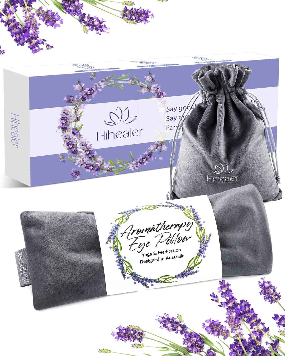 Lavender Eye Pillow for Relaxation, Yoga, Sleep – Weighted Eye Mask for Headache, Sinus, Aromatherapy Moist Heat Compress, Meditation Accessory, Relaxation Gift for Women (Purple)