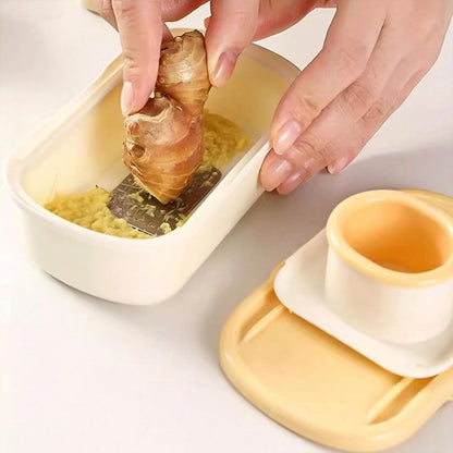 Multi-Function Grater with Guard - 2 Blades, Vegetable&Cheese Shredder, 5.0"L x 2.8"W x 1.9"H, Yellow