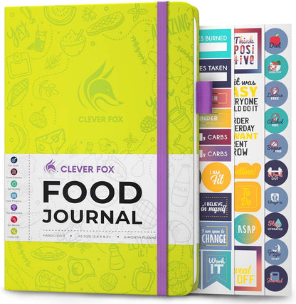 Clever Fox Food Journal for Women & Men, Weight Loss Tracker, Aquamarine