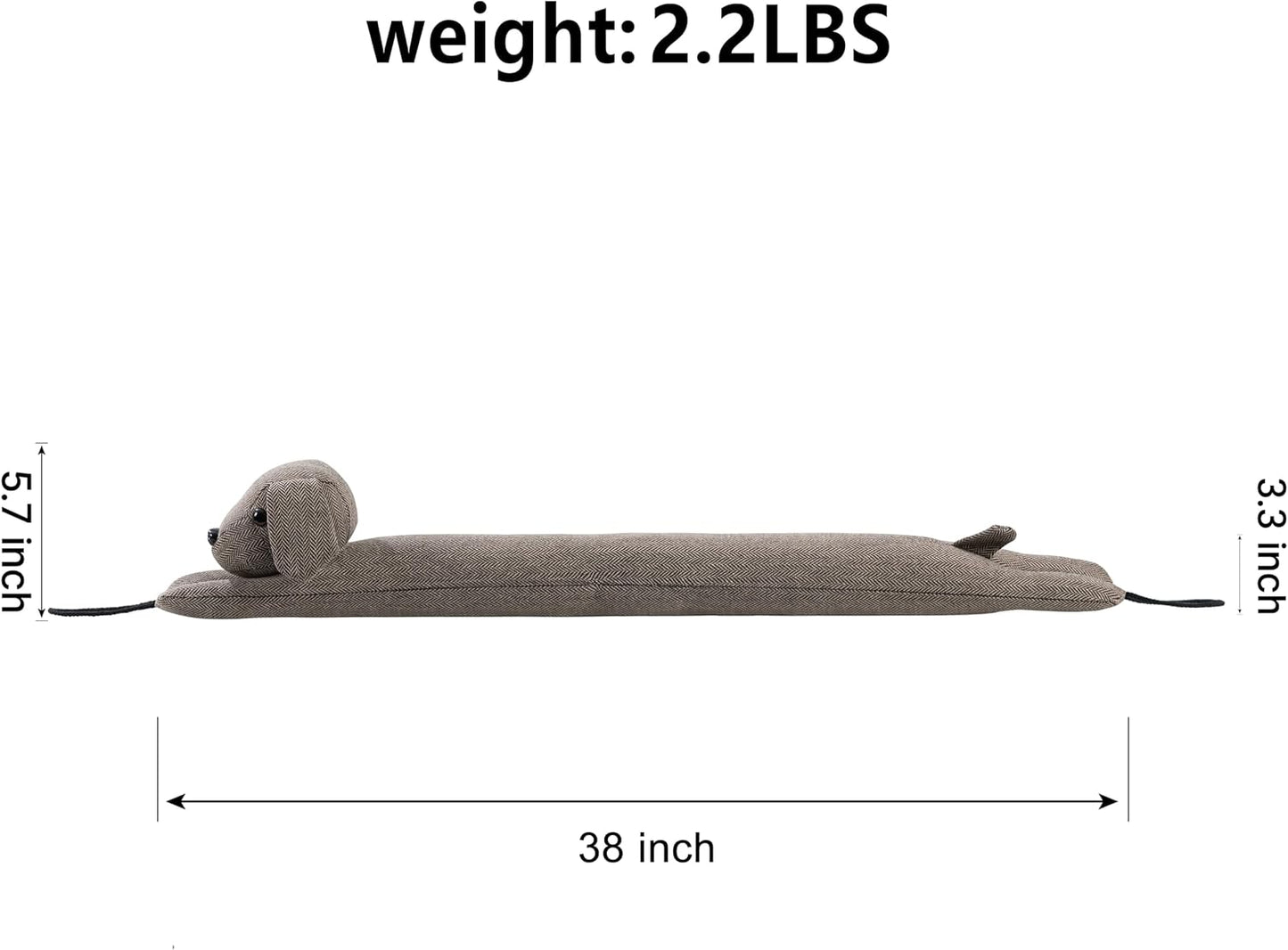Door Draft Stopper Blocks Hot and Cold Air, 38", Yellow Dog | Blocks Wind and Noise, Weighted Sand and Cotton Filling, Convenient Hanging Loop for Storage, Adorable Animal Design