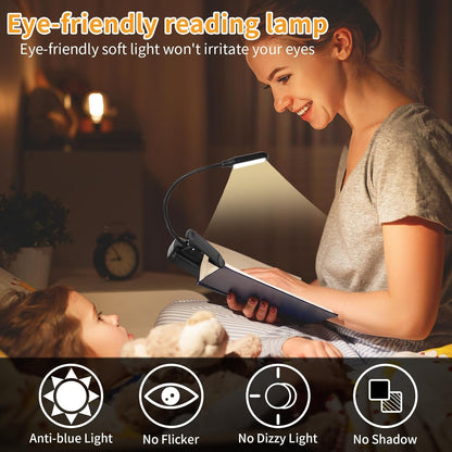 USB-C Rechargeable Book Light for Reading in Bed 3 Pack, LED Book Lights with 3 Color Temperature Reading Light, Easily Clip on to a Small Mini Lightweight Book Lights for Read Book Lovers