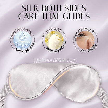 OLESILK 100% Mulberry Silk Sleep Mask for Women - Zero-Pressure Blackout