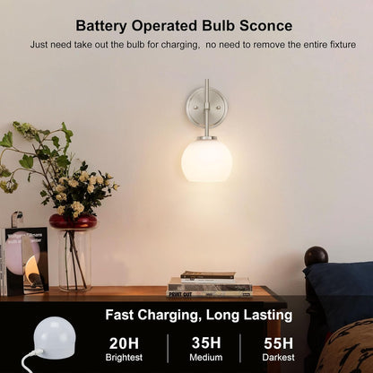 Wireless Wall Sconces with Remote Control, Battery Operated Wall Sconce Set of 2, Black & Gold Rechargeable Dimmable Wall Light for Bedroom Living room Bathroom Hallway Entryway Stairwell, 3000K
