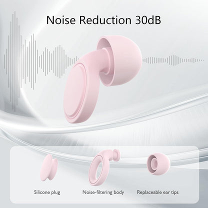 Jayine 2 Pairs Ear Plugs for Sleeping, Soft Full Silicone Ear Plugs for Noise Reduction 25dB, Reusable Hearing Protection Earplugs for Concert, Focus, Noise Sensitivity, 8 Ear Tips in S/M/L - Purple