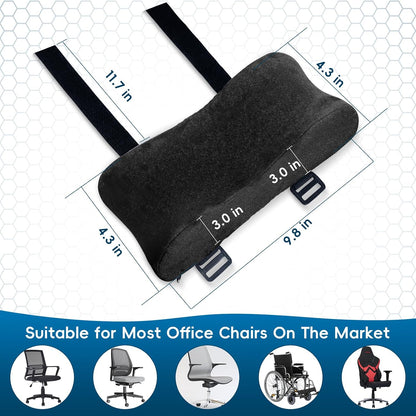 Cooling Gel Armrest Pads,Thick Memory Foam Elbow Pillow for Desk & Gaming Chairs Ergonomic Forearm Support for Pressure Relief,Universal Adjustable Cushion for Work from Home (Set of 2) (Black)