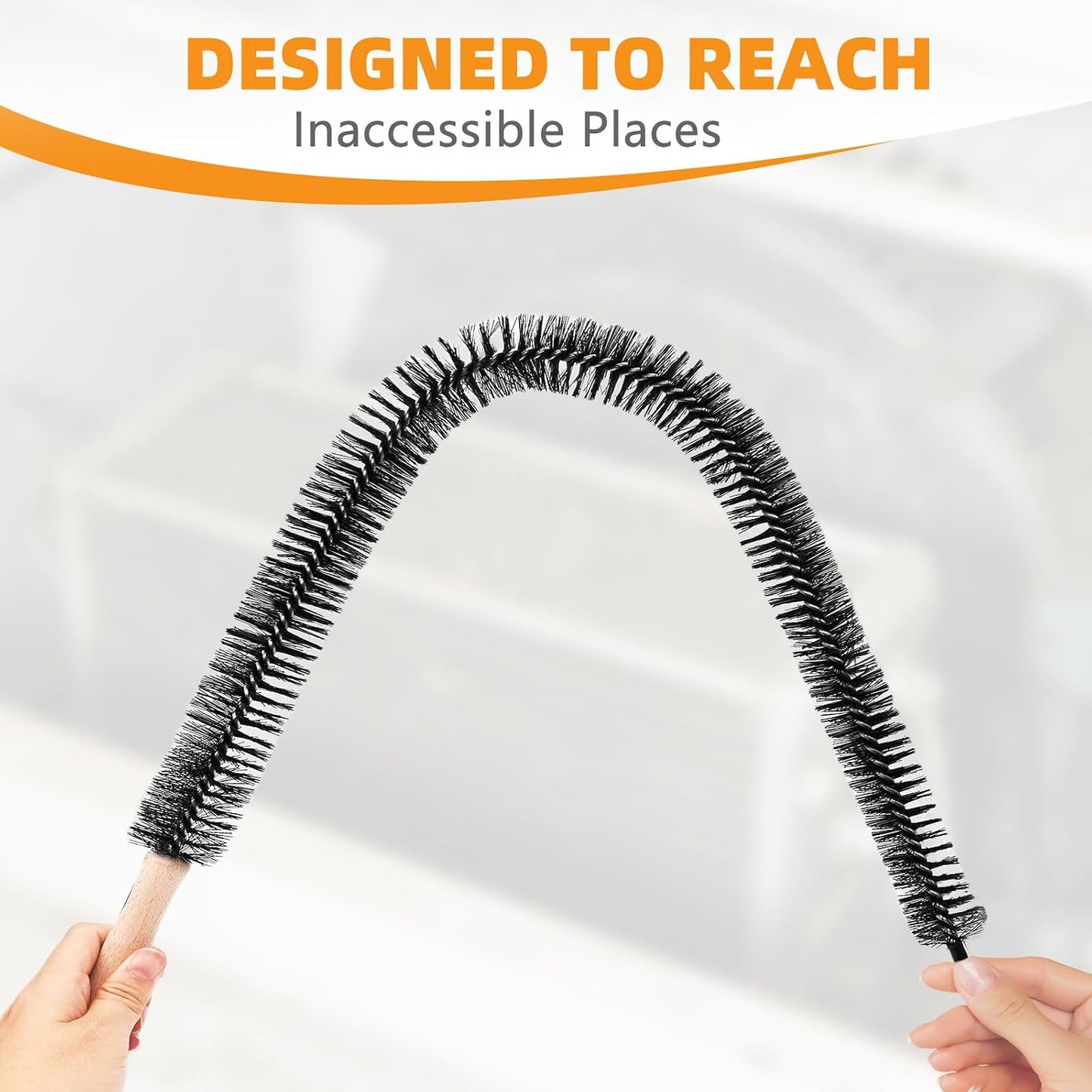 Fridge Coil Cleaning Brush,29.5Inch | 2Pack,Extra Long Handle Coil Brush for Fridge,Crevice Stanless Steel Cleaning Brush