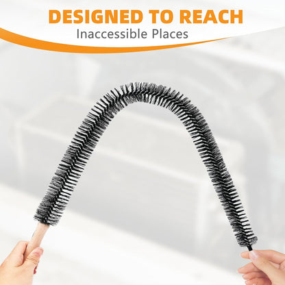 Fridge Coil Cleaning Brush,29.5Inch | 2Pack,Extra Long Handle Coil Brush for Fridge,Crevice Stanless Steel Cleaning Brush