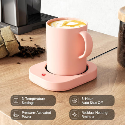 Enhanced Candle Wax Melt Warmer for Jar Candles, Safely Releases Scents Without Flame, Coffee Mug Warmer for Desk, Gravity-Induction Auto Shut Off, Electric Self Heated Plate for Heating Milk Tea