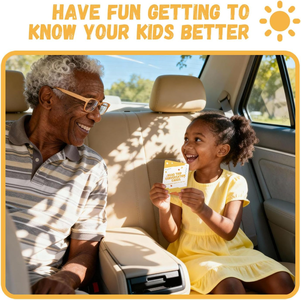 Road Trip Conversation Cards for Kids and Adults - Talk, Laugh, Bond for Family Trip - Conversation Cards for Family, Car Game, Road Trip Essentials