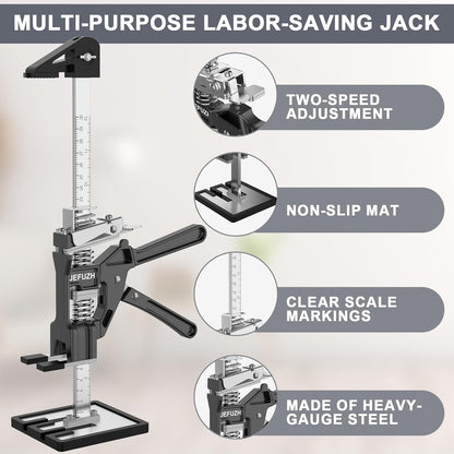 Labor Saving Arm Jack 2 Pack, Load-Bearing 440 lb Multi-Function Height Adjustment Lifting Device, Hand Furniture Lifter Tool, Furniture Jack for Lifting Door Furniture, Wall Tile Positioning
