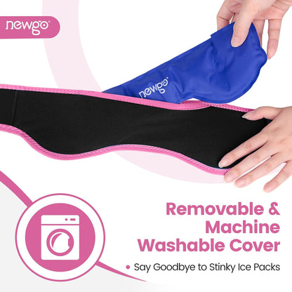 NEWGO Headache Ice Pack Head Wrap for Migraines, FSA Eligible | Reusable Head Ice Wrap, Removable Machine Washable, Soothes Tension Headaches, Sinus Pain, Chemo Discomfort, and Hot Flash