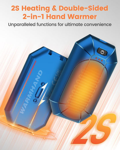 Hand Warmers Rechargeable 2 Pack, Reusable Electric Handwarmers Portable | AI Smart Safe Heat Long Lasting Pocket Heater, Warm Gifts for Men Women Outdoor Indoor Hiking Studying Hunting Golf Camping