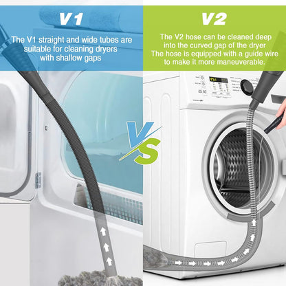Sealegend 2 Pieces Dryer Vent Cleaner Kit Dryer Lint Vacuum Attachment Hose | Flexible Dryer Vent Vacuum Hose for Deep Cleaning/Lint Remover Kit with Guide Wire/Dryer Lint Trap Cleaner Ease of Use (Blue)