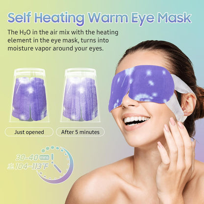 BeHoomi 20 Packs Steam Eye Mask, Heated Eye Mask Warm Compress for Eyes, Disposable Self Heating Steam Mask for Home, Sleep, Spa, Travel Essentials & Relaxation Gifts for Women (Unscented)