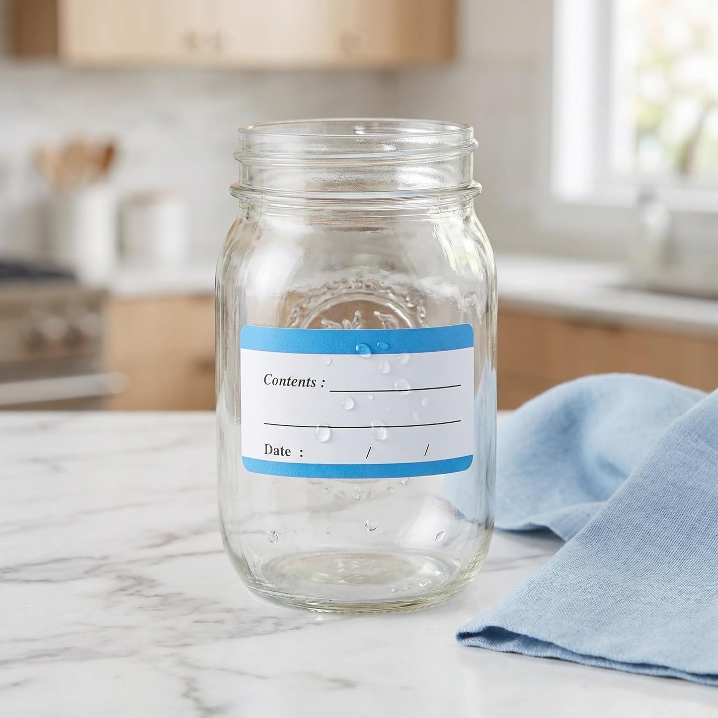 SHOWERORO 100pcs Removable Food Storage Labels for Jars and Containers, Self Adhesive Paper Material with Abrasion-Resistant Surface, Easy Peel Date Labels for Meal Prep and Kitchen