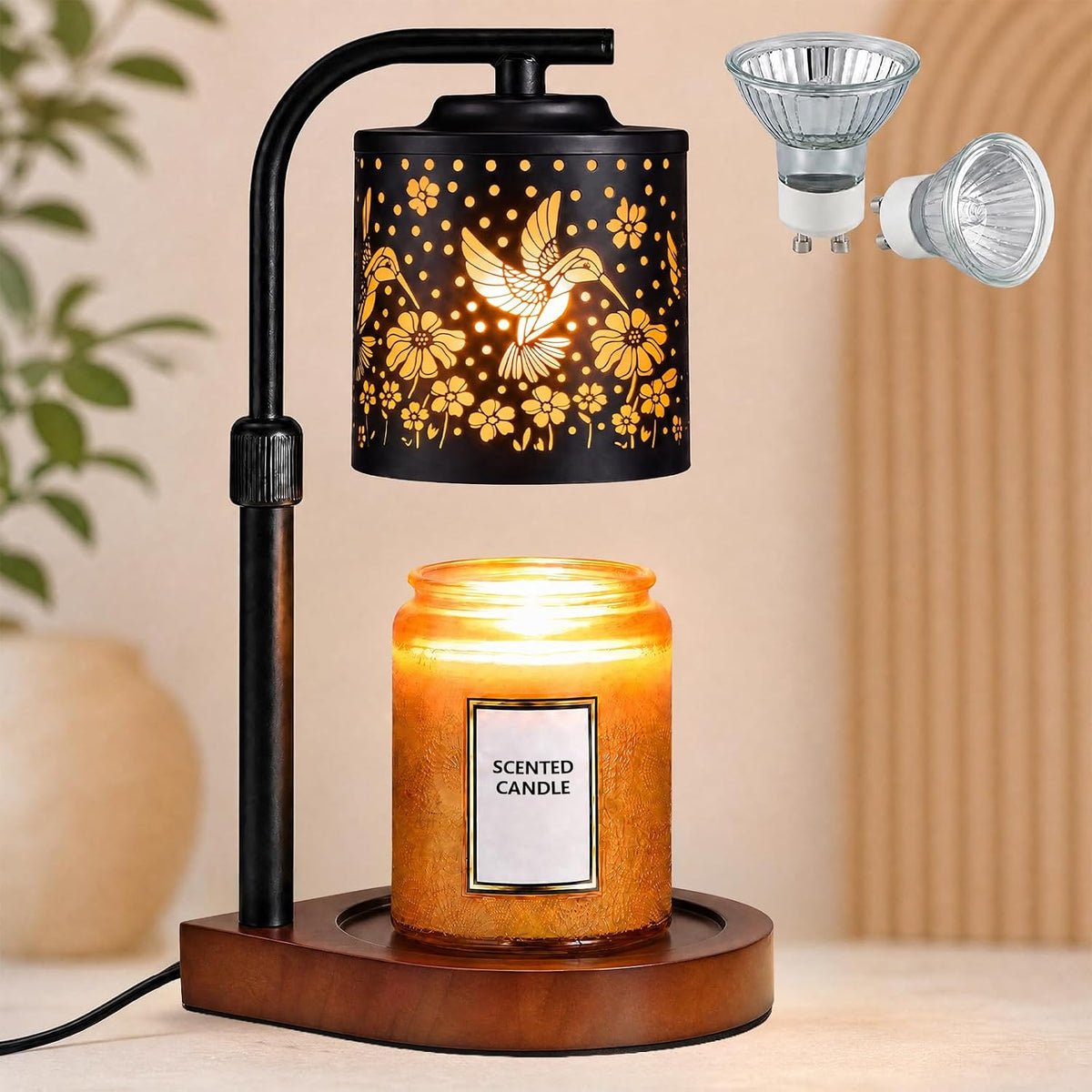 Candle Warmer Lamp with Timer & Dimmer- Electric Wax Melt Warmer with Adjustable Height for Scented Candles, Home Décor Fragrance and House Warming Birthday Gifts for Women Mom