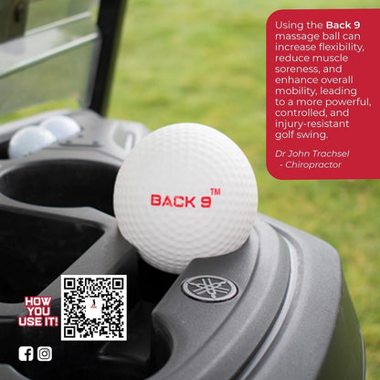 BACK 9 Golfers Massage Ball - for Myofascial Release, Trigger Point Therapy, Muscle Knots, and Yoga Therapy. Golf Accessories - Golf Traing Aid - Golf Balls - Golf Gifts