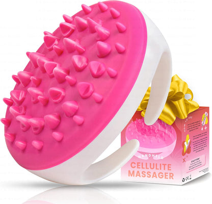 Scala Cellulite Massager Silicone, Bath Scrubber for Smoother Skin Pink | Silicone nodules exfoliate, cellulite remover, body massager Tool, exfoliator, fat roller use with creams and Oils