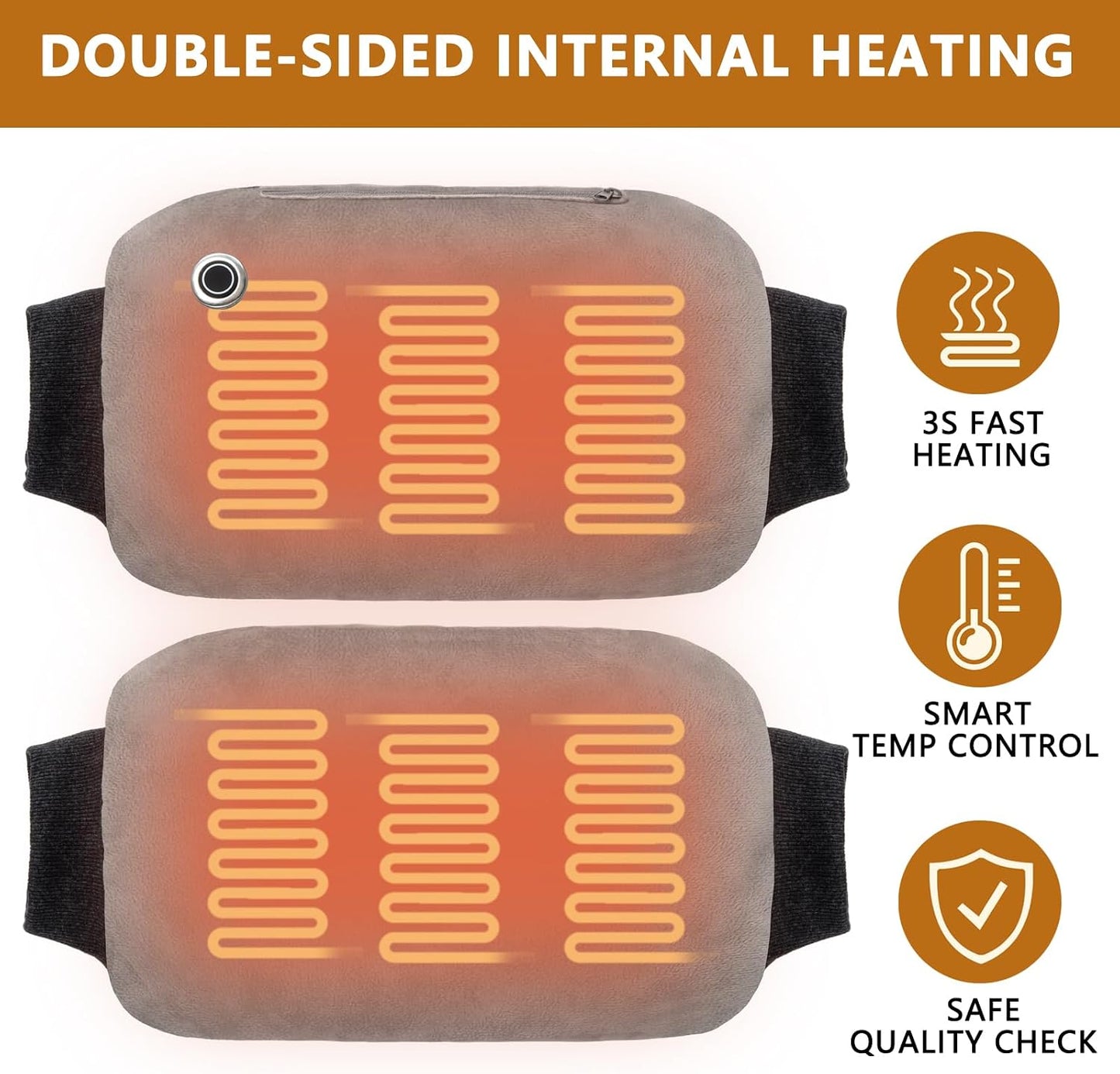 Hand Warmers Rechargeable, 10000mAh Electric Heated Gloves Portable Graphene Handwarmers Pouch with 3 Levels & Double-Sided Heating for Hunting Camping Golf Xmas Gifts for Women Men