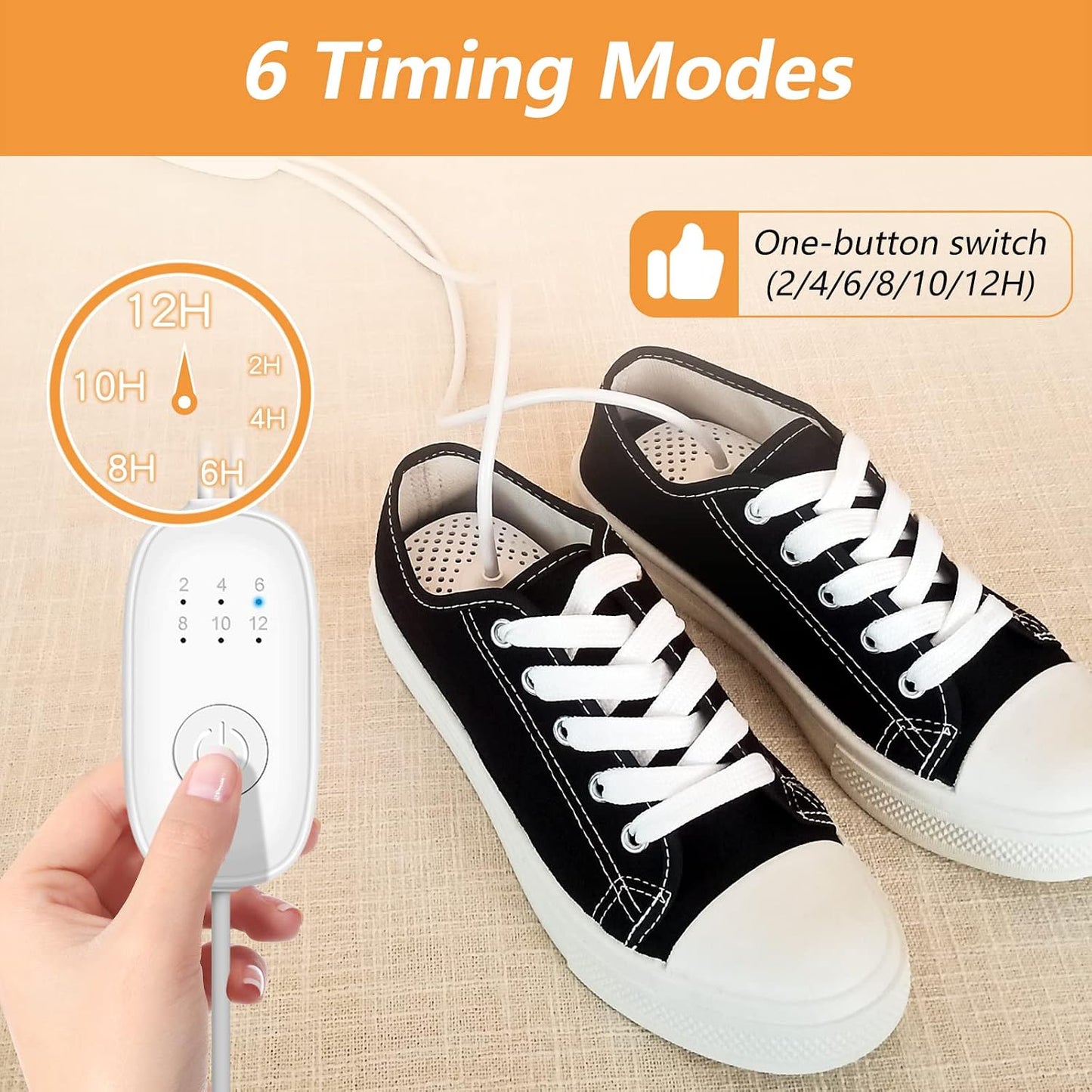 Shoe Dryer and Deodorizer with Timer - Shoes Boots Socks Dryer Warmer | No Noise | Strong Wire | US Plug