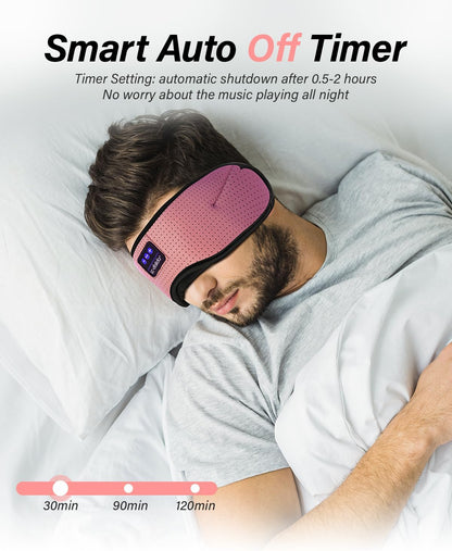 LC-dolida Sleep Headphones, White Noise Bluetooth Sleep Mask 3D Breathable Wireless Eye Mask for Timing, Sleep Mask with Bluetooth Headphones for Side Sleepers Travel Yoga, Cool Gadgets for Women Men