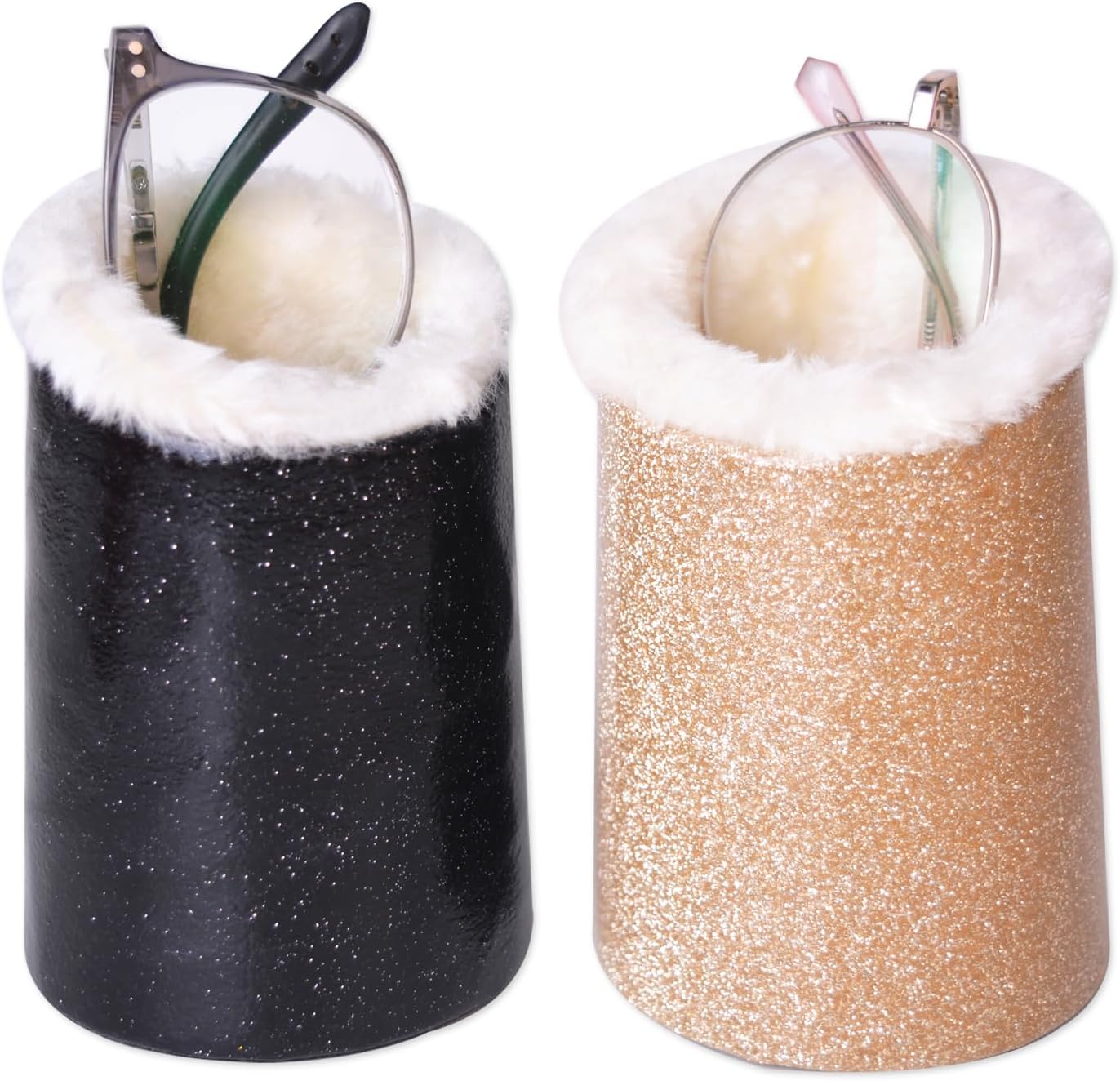 Baitaihem 2 Pack Plush Lined Eyeglasses Holder Stand Protective Glasses Holder For Desks Or Nightstands