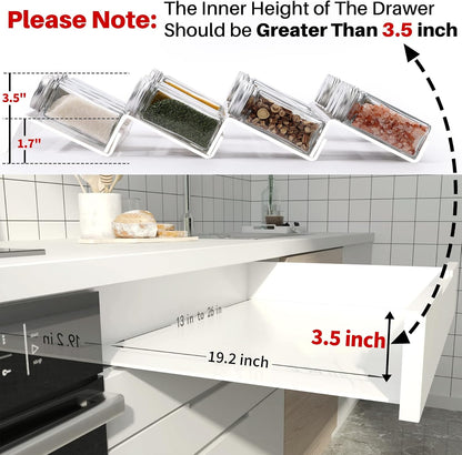 MIUKAA Clear Acrylic Spice Drawer Organizer, 4 Tier Seasoning Jars Drawers Insert, Kitchen Spice Rack Tray for Drawer/Countertop (Jars not included)