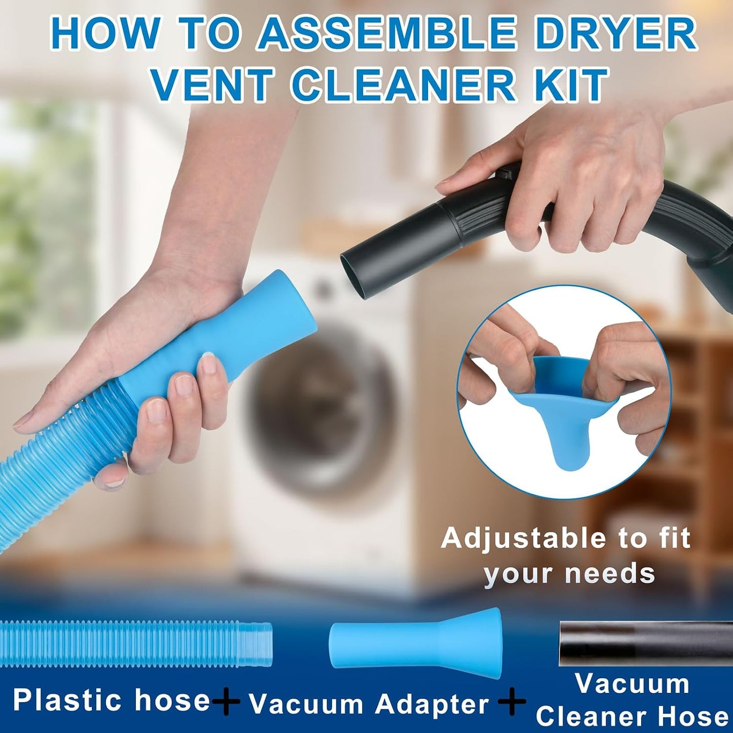 4 Pieces Dryer Vent Cleaner Kit‌ with ‌Lint Brush‌ – Professional ‌Dryer Vent Brush‌, ‌Flexible Cleaning Tools‌ for ‌Lint Trap‌, ‌Appliance Brush‌ & ‌Dryer Filter‌ Gray