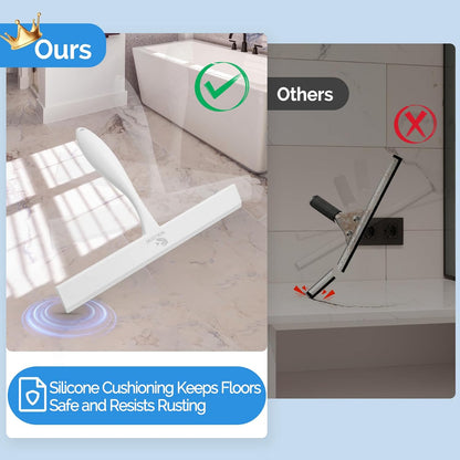 Shower Squeegee for Shower Doors with Bold Handle, 11" Anti-Rust Silicone Shower Squeegee for Shower Glass Door with Stainless Steel Inner Frame, Ergonomics All-Purpose Window Squeegee-Black