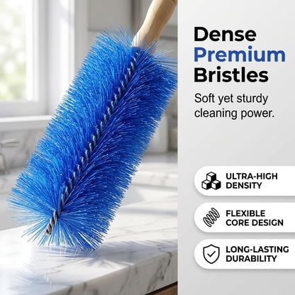 Fan Cleaning Brush, 2026 New Bendable Microfiber Head Dusting Brushes, Reusable Fan Cleaner Brush Dust Remover for Electric Fans, Air Conditioning, Car Vents and Blind，Blue：43cm
