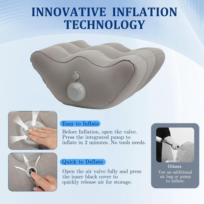 WIOR Inflatable Leg Elevation Pillow, Wedge Pillow for Sleeping Legs Swelling, Portable Blow-Up Leg Support Elevating Pillows for Injury Recovery Blood Circulation Knee Hip Foot Ankles Pain Relief