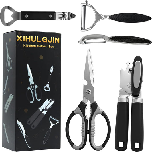 5-Piece Stainless Steel Can Opener Set, Manual Can Openers