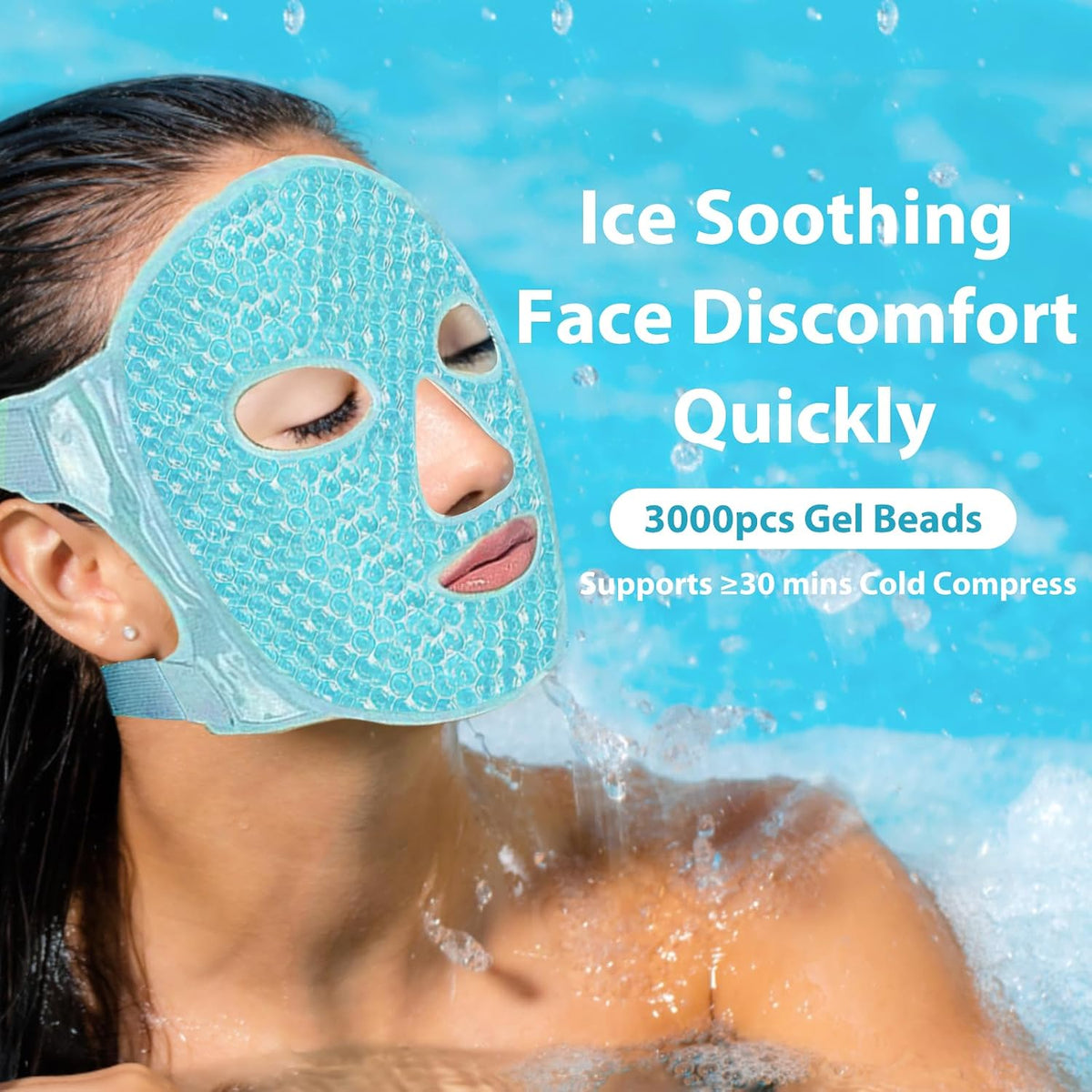 BeeVines Ice Face Mask, Cooling Gel Pack, Cold Compress for Puffy Eyes