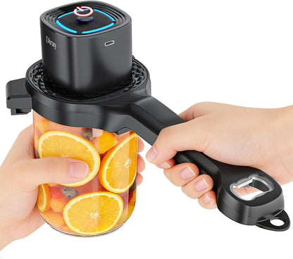 Diray 2-in-1 Electric Jar & Bottle Opener, Power-Clamp Auto Lock & Manual Twist, Smooth Mechanical Feel, Durable Tool for Arthritis Sufferers & Elderly, Free Anti-Slip Gripper Pad