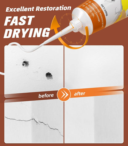 NINGOO Drywall Repair Kit,2 Pack Wall Repair Paste for Wall Holes & Cracks | 4 Wall Patches,2 Scraper,4 Sandpapers,Quick Drying,Apartment Friendly