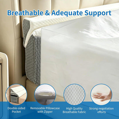 4 Modes Pillow Wedge for Headboard Gap, Foldable Bed Wedge Pillow, Bed Gap Filler King Size Fill The Gap (0-7"), Mattress Gap Filler Long Pillow Between Headboard and Mattress