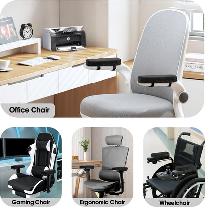 ZNCMRR 2 Pack Office Chair Armrest Pads Covers with Memory Foam(Black)