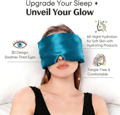 100% Mulberry Silk Sleep Mask for Women & Men – 22 Momme 6A Grade, 3D Contoured Total Blackout Eye Mask for Side Sleepers, Eyelash Extensions, Adjustable Strap, Breathable Blindfold (Black)