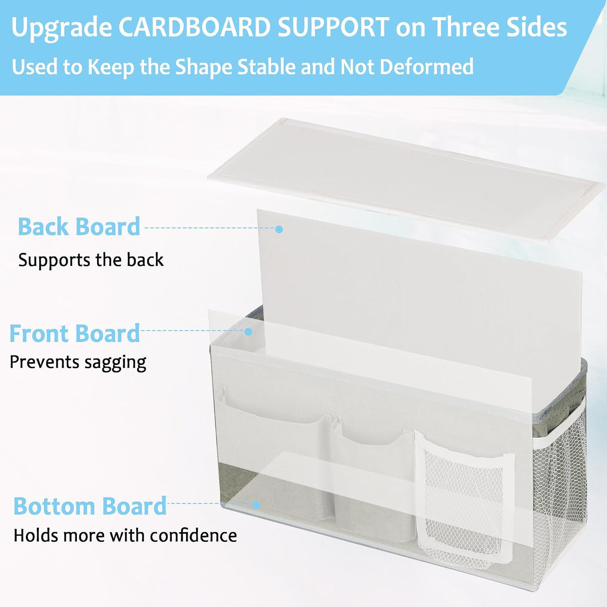 Lilithye Bedside Caddy, Bedside Storage Bag Hanging Organizer for Bunk Bed
